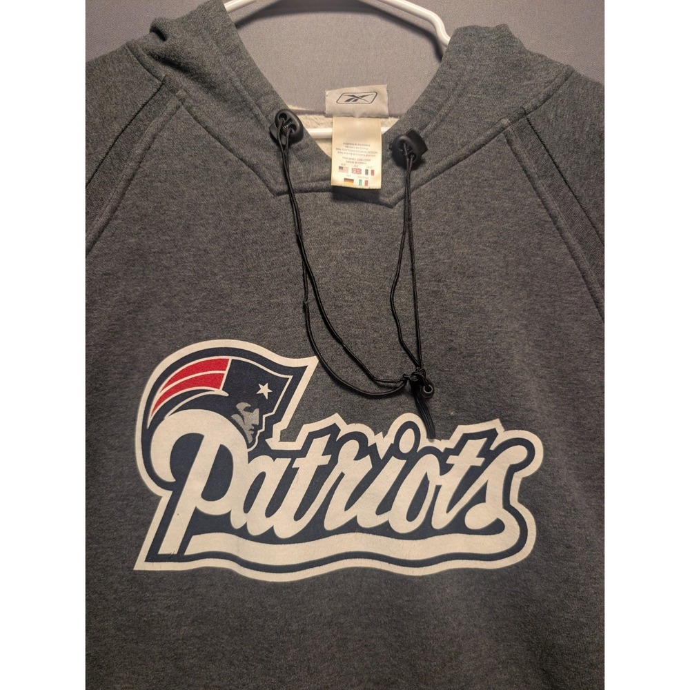 Reebok New England Patriots NFL Football Hoodie Mens XLT Heather Gray Fleece
